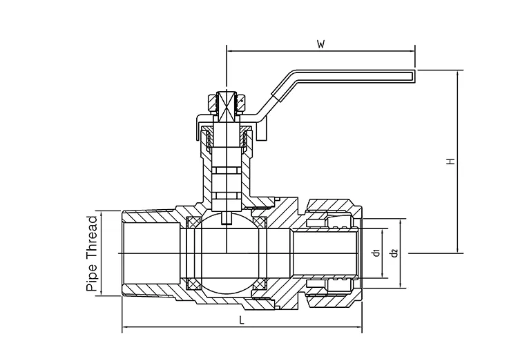 PEX-AL-PEX Tube Male Thread Brass Ball Valve